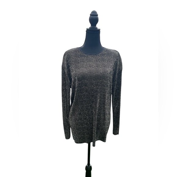 POLA Sweaters - Women’s Sparkling Black Long Sleeve Top by POLA size M